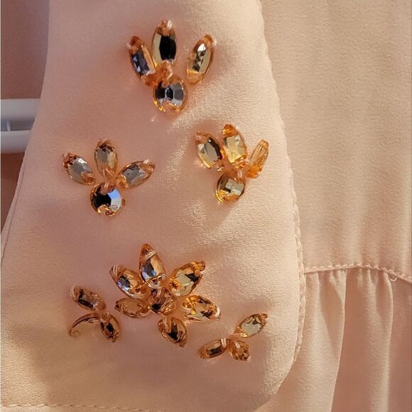 Torrid Georgette Embellished Collar Button Front Blouse Size 4X - Picture 9 of 9